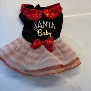 Festive Santa Baby Dog Costume - Red and Black
